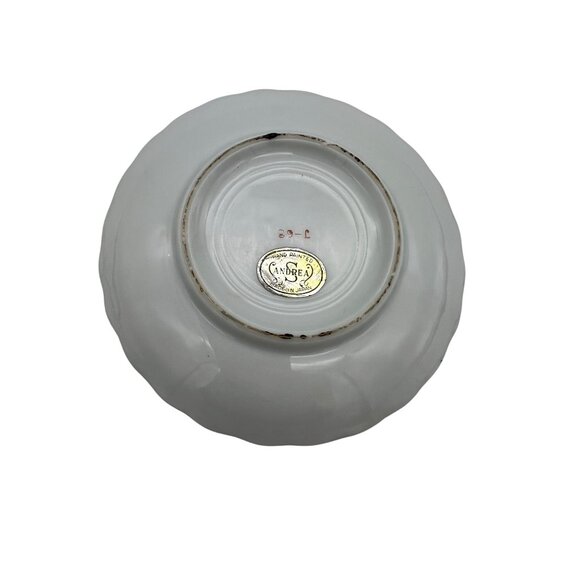 Vintage Handpainted Andrea Japan Porcelain Plate Purple Flowers Gold Trim 4.25" - Picture 2 of 5